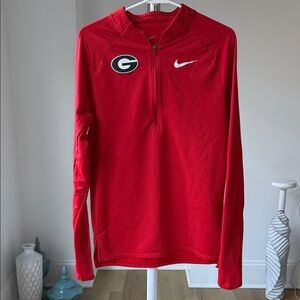 Nike University of Georgia Red Long Sleeve Quarter-Zip Top size small